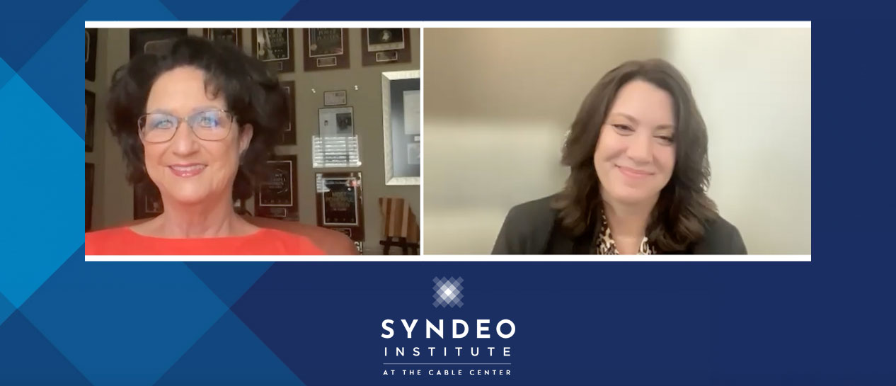 Patricia Jo Boyers, President & CEO, Boycom and Camilla Formica, Chief Program Officer, Syndeo Institute at The Cable Center in a video discussion.