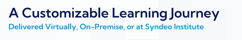 A Customizable Learning Journey delivered virtually, on premises, or at Syndeo Institute.